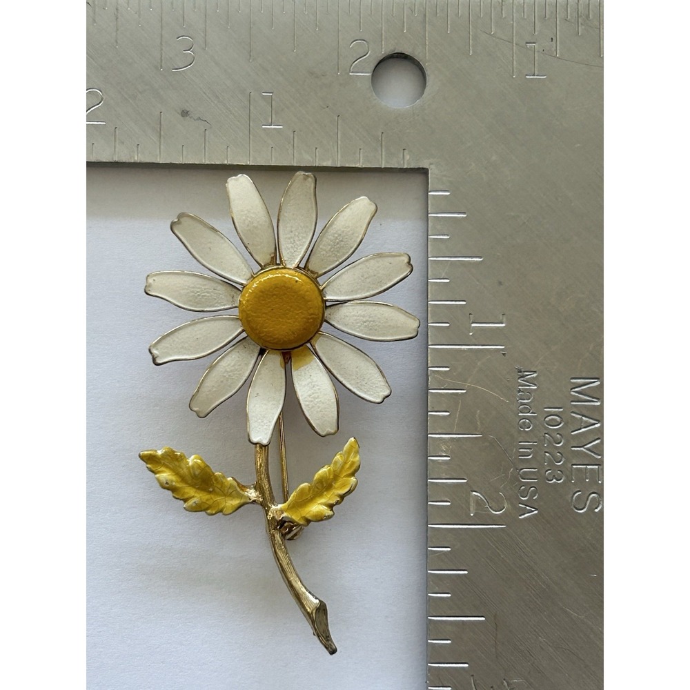 Vintage Accessocraft Enamel Metal‎ Flower Brooch - Picture 2 of 3